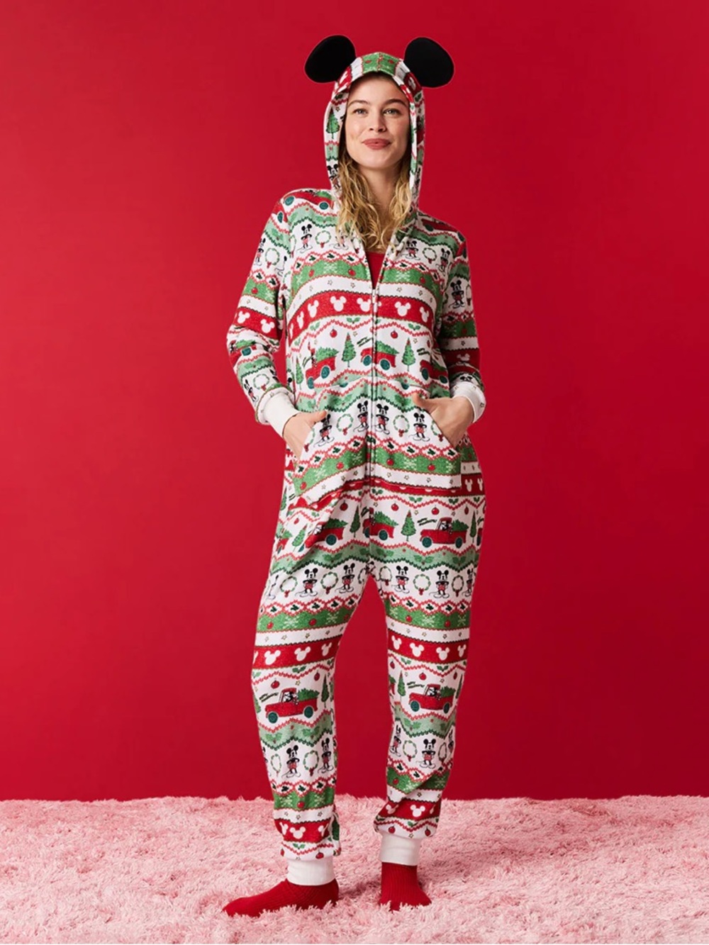 Posh Peanut Mickey fair isle hooded jumpsuit